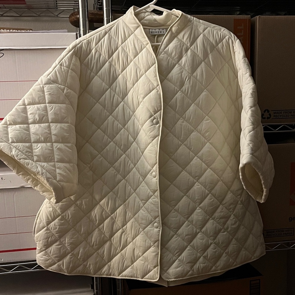 Joan Rivers Classics Collection Quilted 3/4 Sleeve Button Back Detailed Jacket D